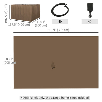 Replacement Gazebo Curtain Panels 10' x 12'