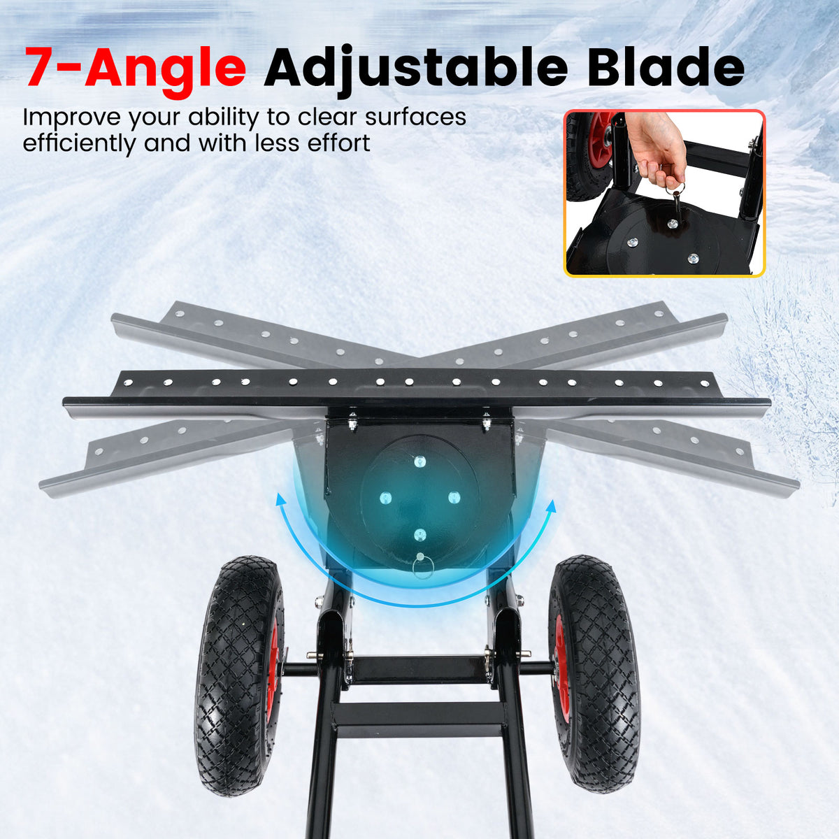 Pelle à neige à roulettes réglable 91 cm