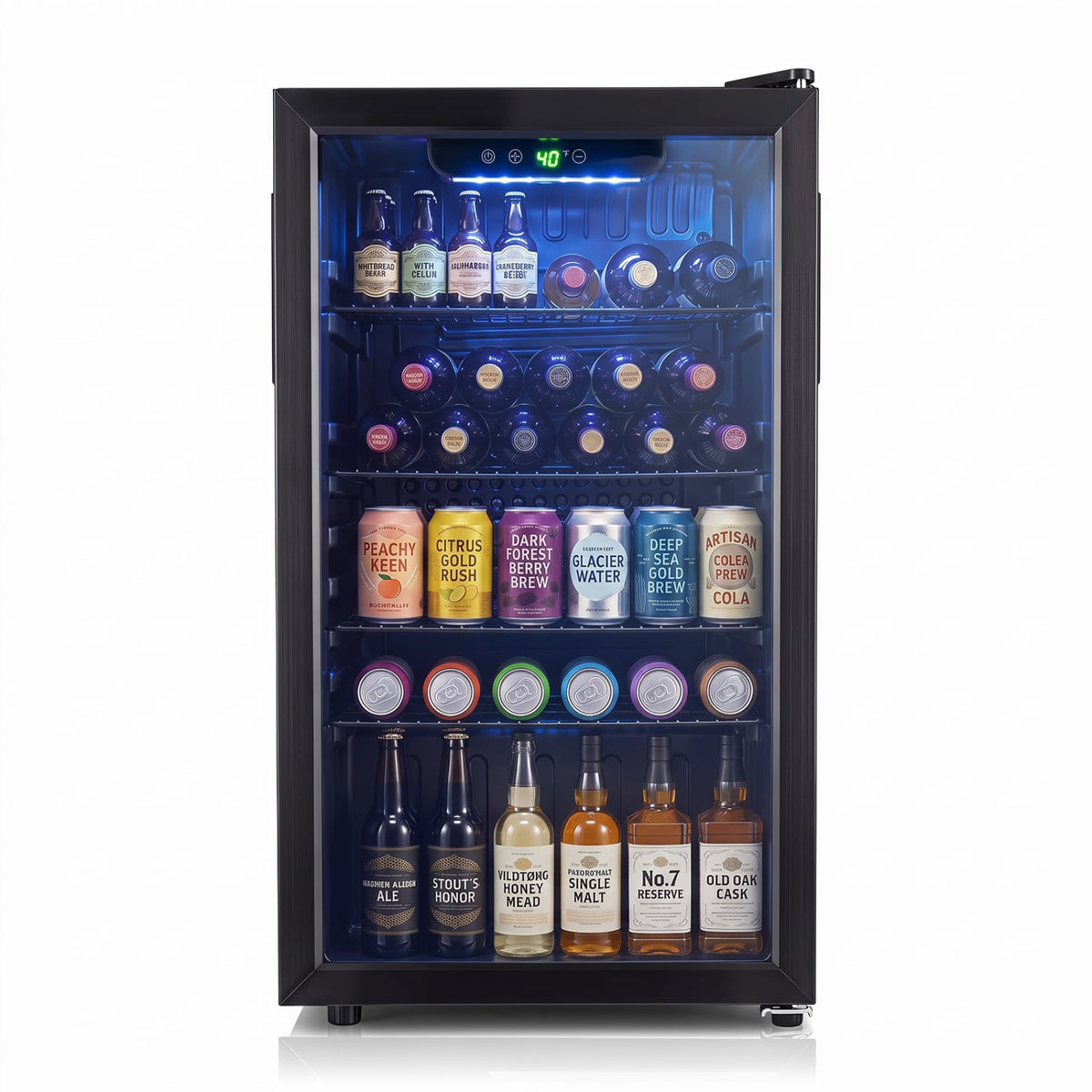 Réfrigérateur à boissons compact porte en verre 90 L