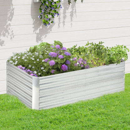 Raised Garden Bed Galvanized Steel with Reinforced Rods 180cm