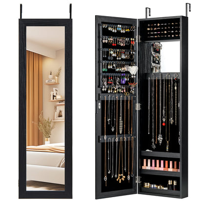 Armoire à bijoux murale avec miroir pleine longueur