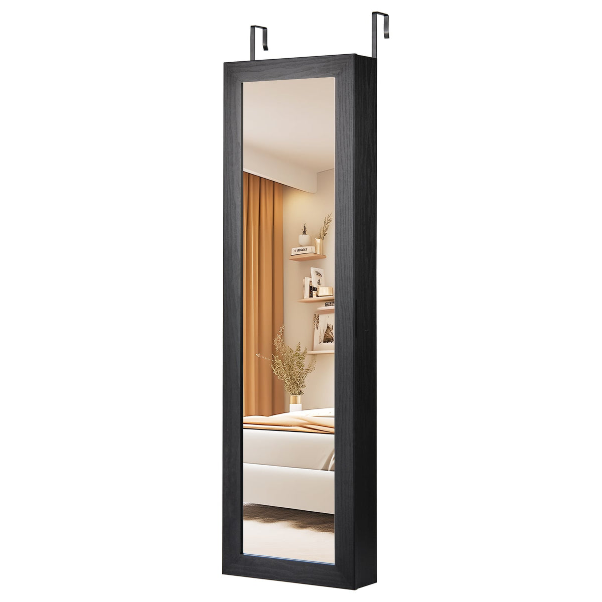 Armoire à bijoux murale avec miroir pleine longueur