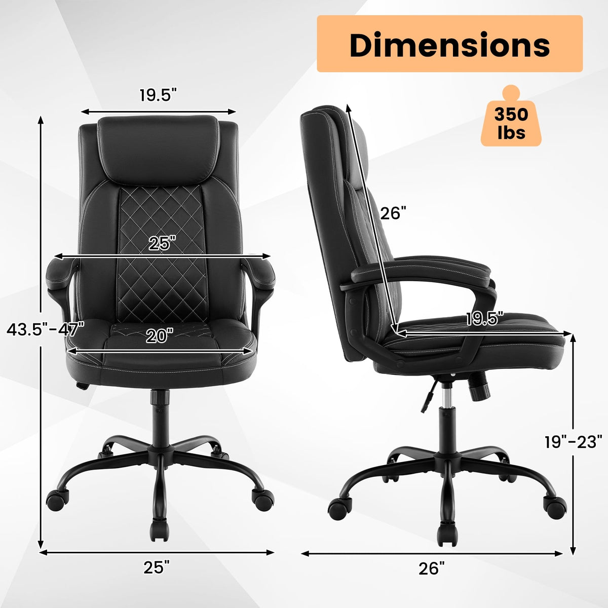 Chaise de bureau ergonomique haute