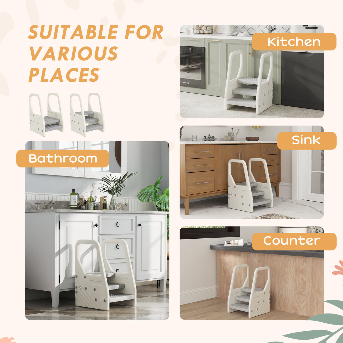Adjustable Step Stool for Toddlers with Handle