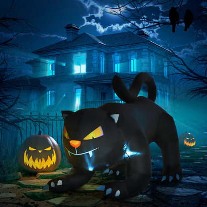 Gato negro inflable de Halloween de 6 pies — decoración exterior