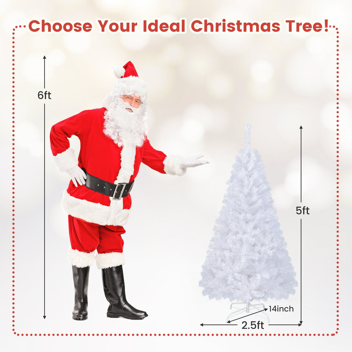 Arbre de Noël artificiel en PVC 152 cm