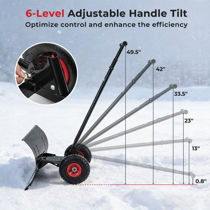 Pousse-neige robuste en métal à roulettes 74 cm