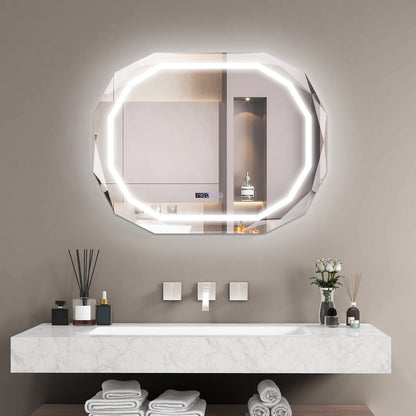 Miroir de salle de bains antibuée à DEL avec mémoire