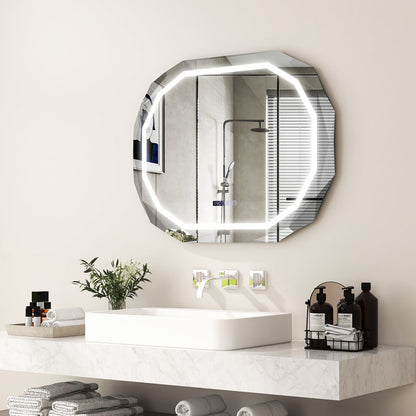 Miroir de salle de bains antibuée à DEL avec mémoire