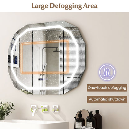 Miroir de salle de bains antibuée à DEL avec mémoire
