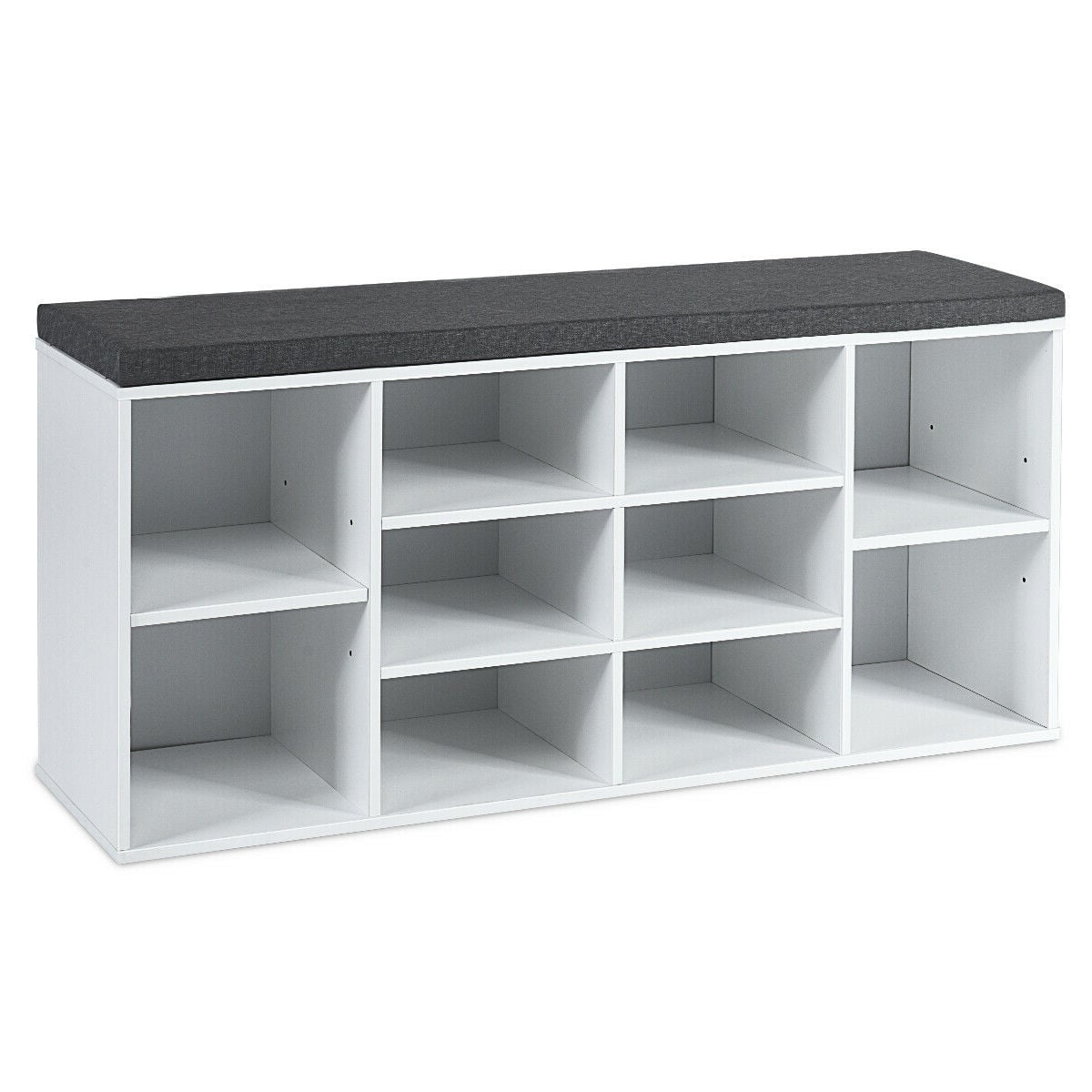 BANC DE RANGEMENT POUR CHAUSSURES 10 CUBES AVEC COUSSIN