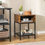 Industrial retro nightstand end table