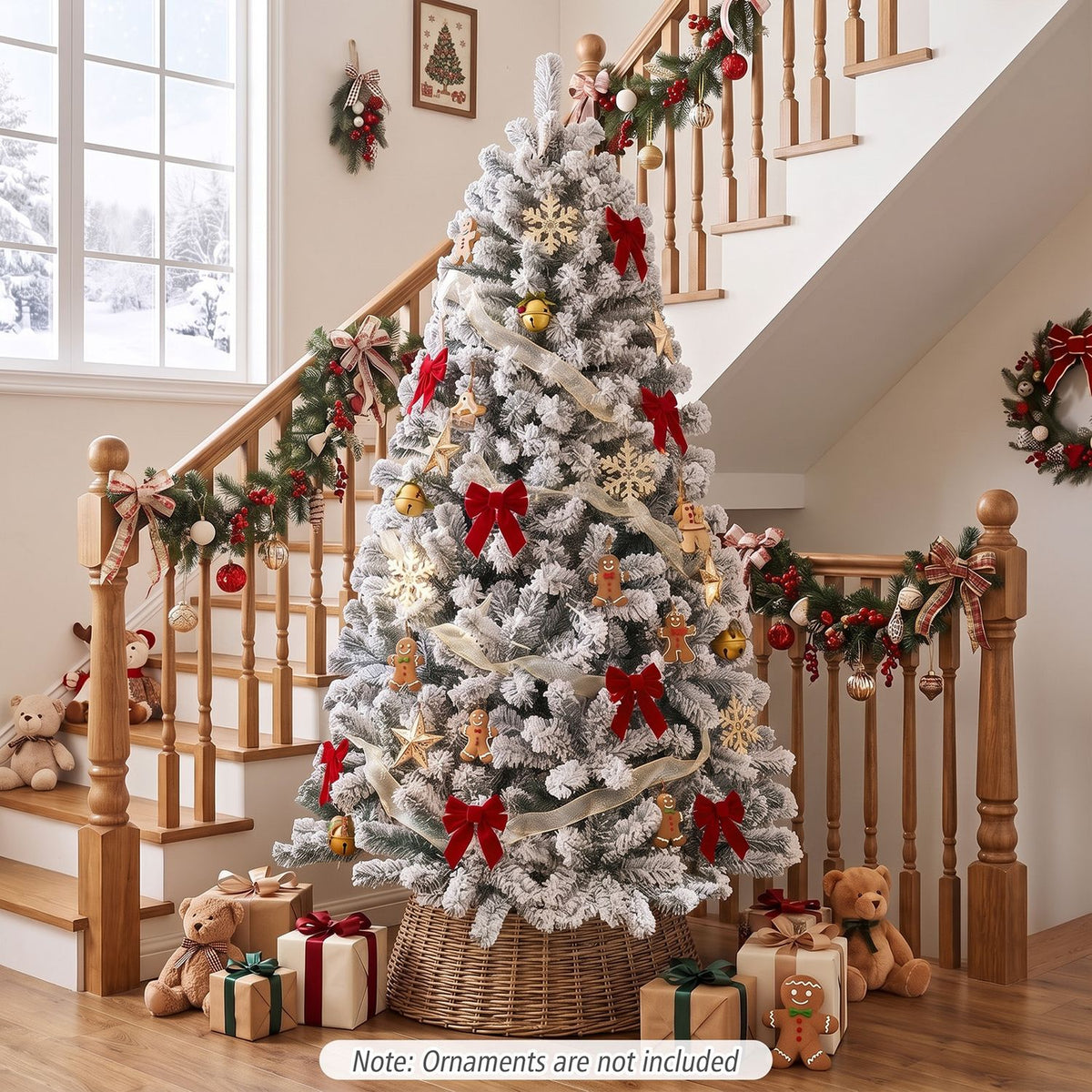 Arbre de Noel artificiel floque de neige 183 cm