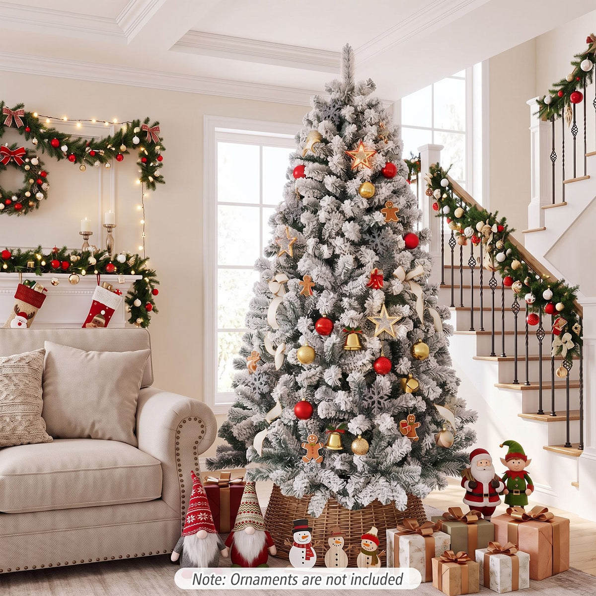 Arbre de Noel artificiel floque de neige 183 cm