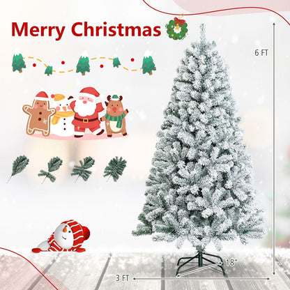 Arbre de Noel artificiel floque de neige 183 cm