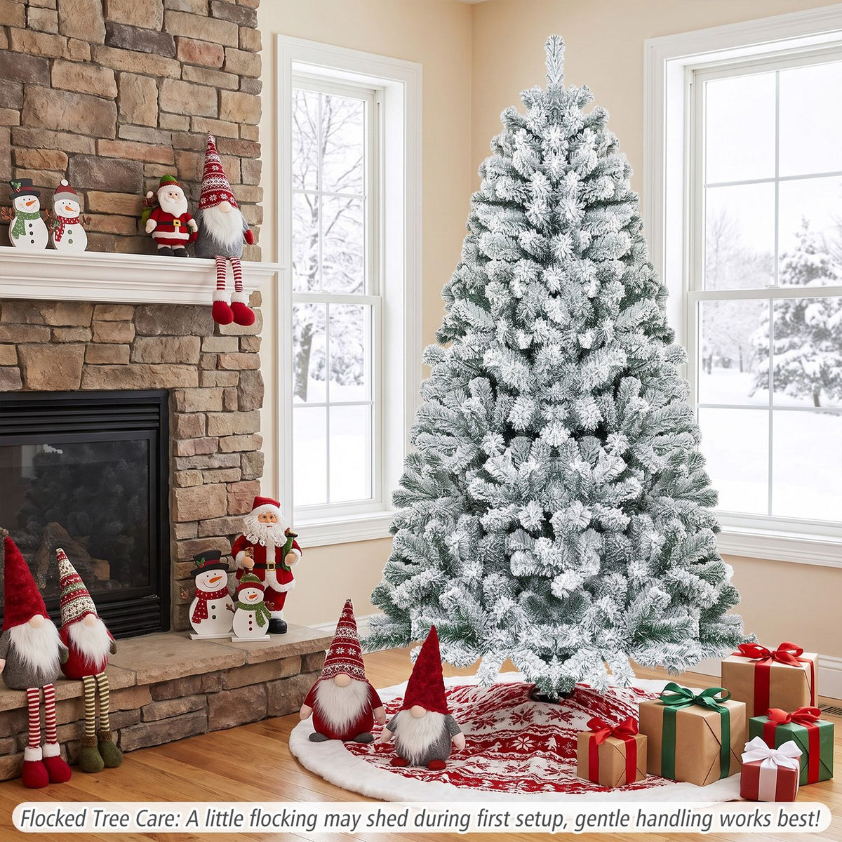 Arbre de Noel artificiel floque de neige 183 cm
