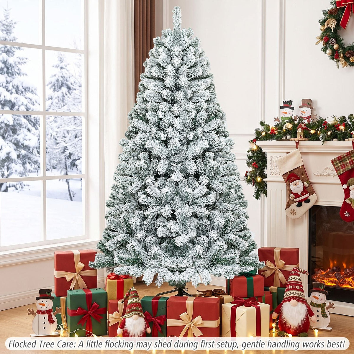 Arbre de Noel artificiel floque de neige 183 cm