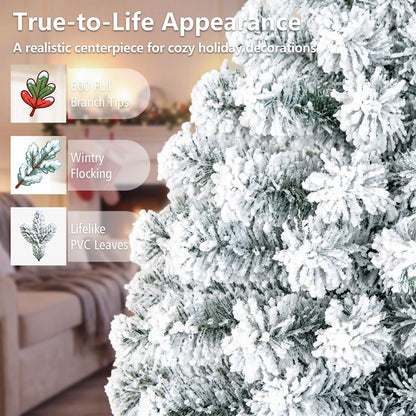Arbre de Noel artificiel floque de neige 183 cm