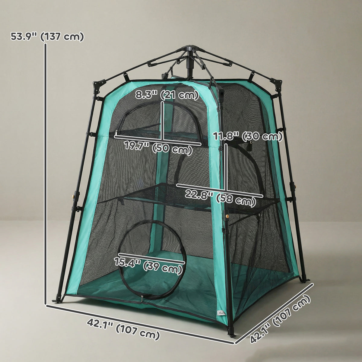 Portable 3-tier cat tent