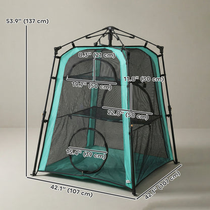 Portable 3-tier cat tent