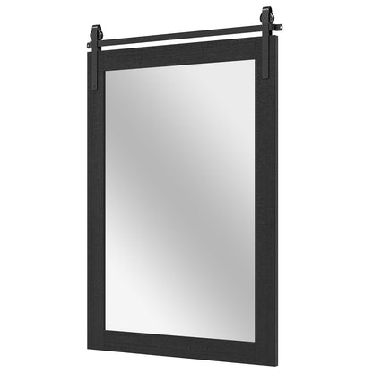 Miroir mural style porte de grange en bois rustique