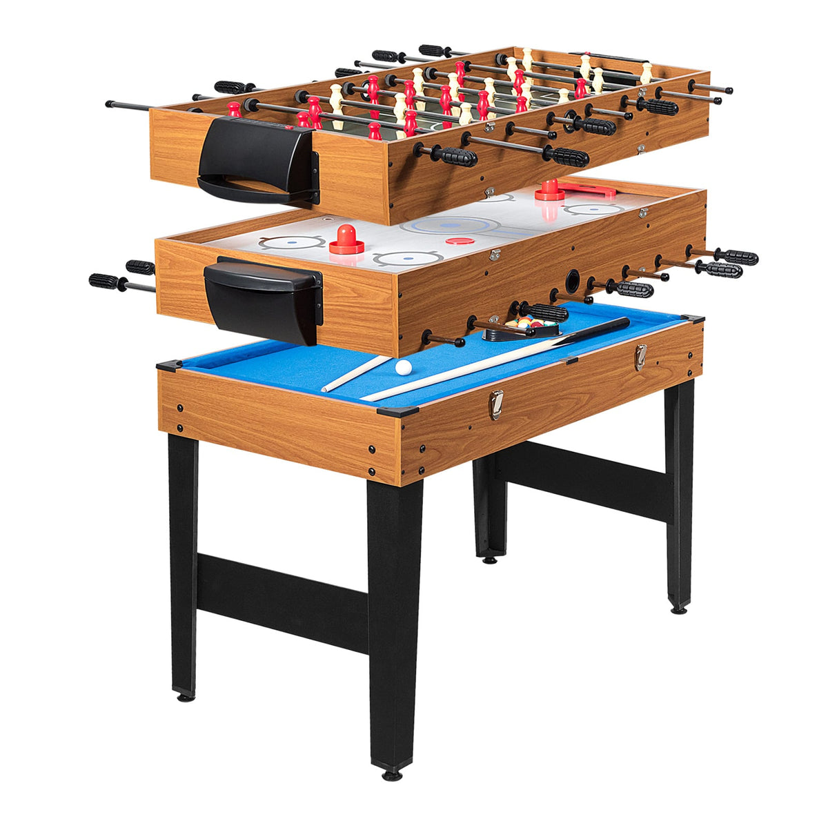 Table multi-jeux 3-en-1 de 122 cm avec baby-foot