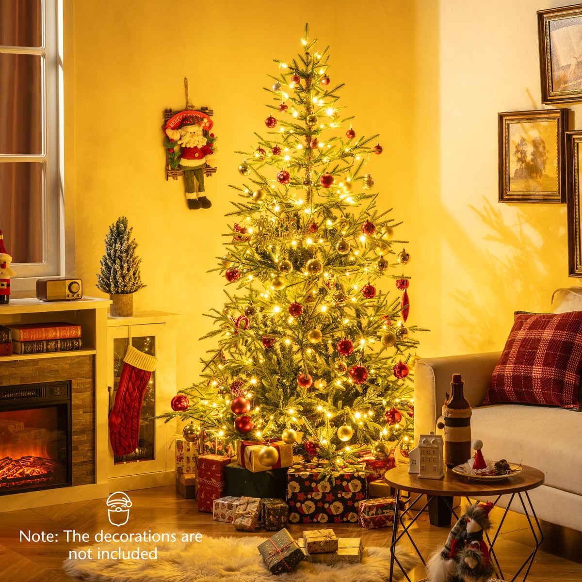 Arbre de Noël artificiel pré-éclairé à charnières