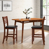 Counter Height Bar Stool Backrest Footrest — Set of 2