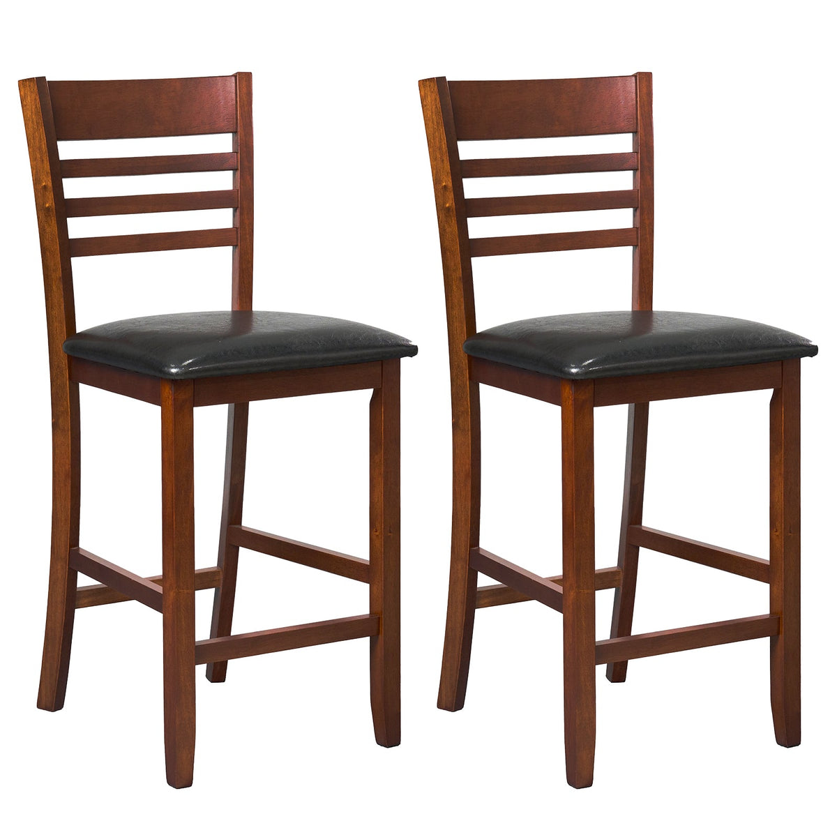 Tabouret de comptoir dossier appui-pieds — Lot de 2