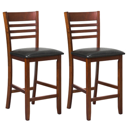 Tabouret de comptoir dossier appui-pieds — Lot de 2