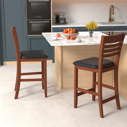 Tabouret de comptoir dossier appui-pieds — Lot de 2