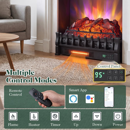 Foyer encastrable intelligent WiFi de 58 cm
