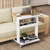 Rolling Portable Laptop Desk with Tilting Tabletop