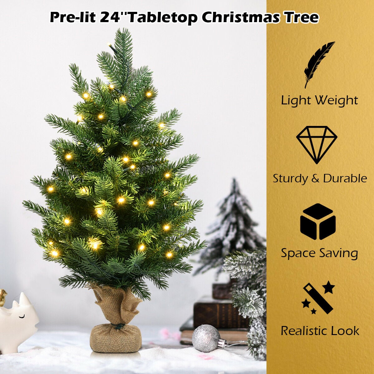 Arbre de Noël artificiel de table 61 cm