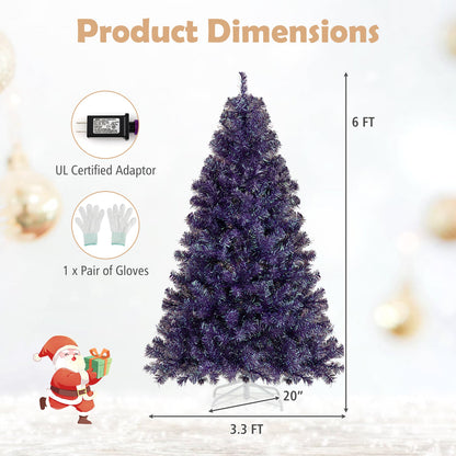 Arbre de Noël artificiel lumineux pré-éclairé de 183 cm