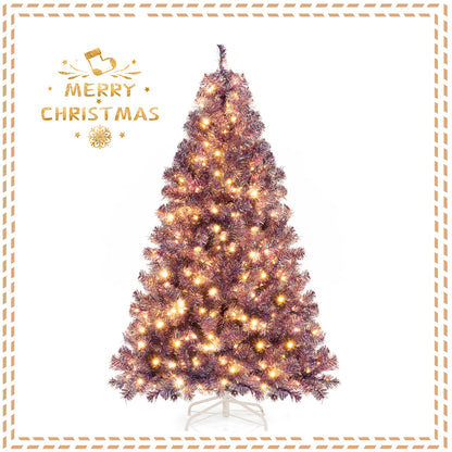 Arbre de Noël artificiel lumineux pré-éclairé de 183 cm