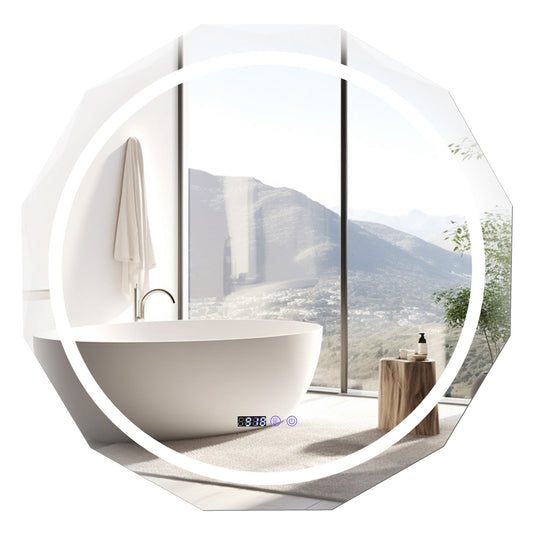 Miroir de salle de bain à DEL antibuée tactile