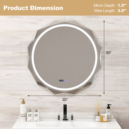 Miroir de salle de bain à DEL antibuée tactile