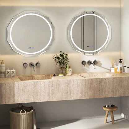 Miroir de salle de bain à DEL antibuée tactile