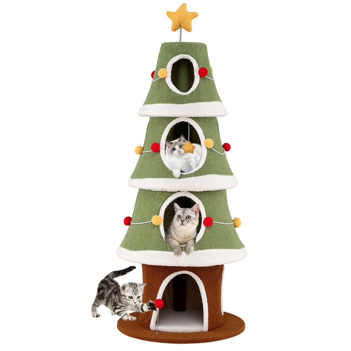 Arbre à chat de Noël multiétage 155 cm