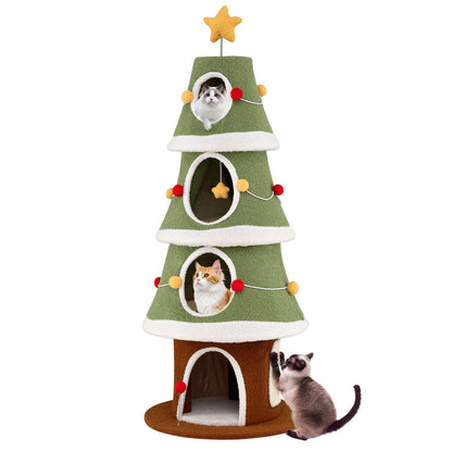 Arbre à chat de Noël multiétage 155 cm