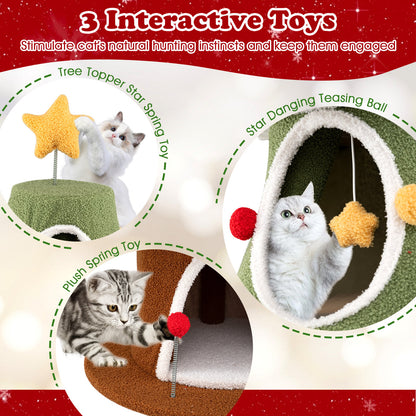 Arbre à chat de Noël multiétage 155 cm