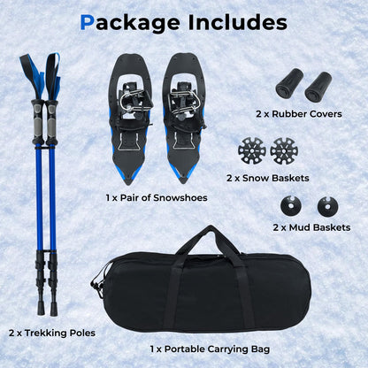 Raquettes à neige 64 cm avec bâtons de marche — Lot de 2