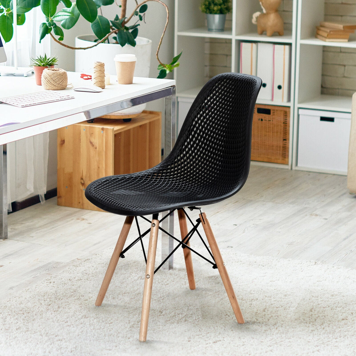Chaises de salle à manger modernes en plastique — Lot de 4