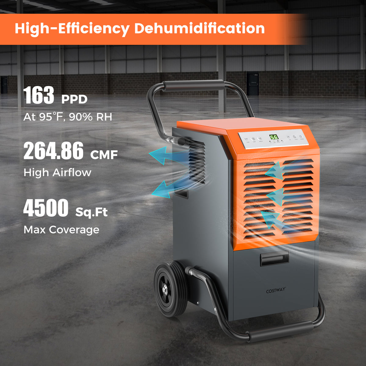 Déshumidificateur commercial grande capacité 77 L