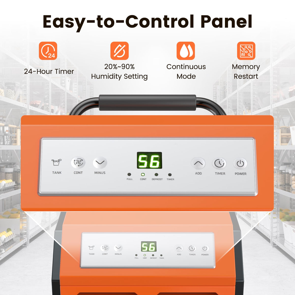 Déshumidificateur commercial grande capacité 77 L