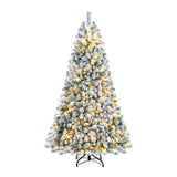 Artificial snow flocked Christmas tree