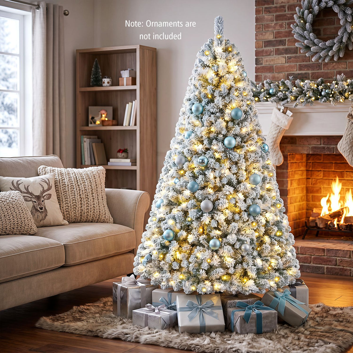Arbre de Noël artificiel floqué de neige 183 cm