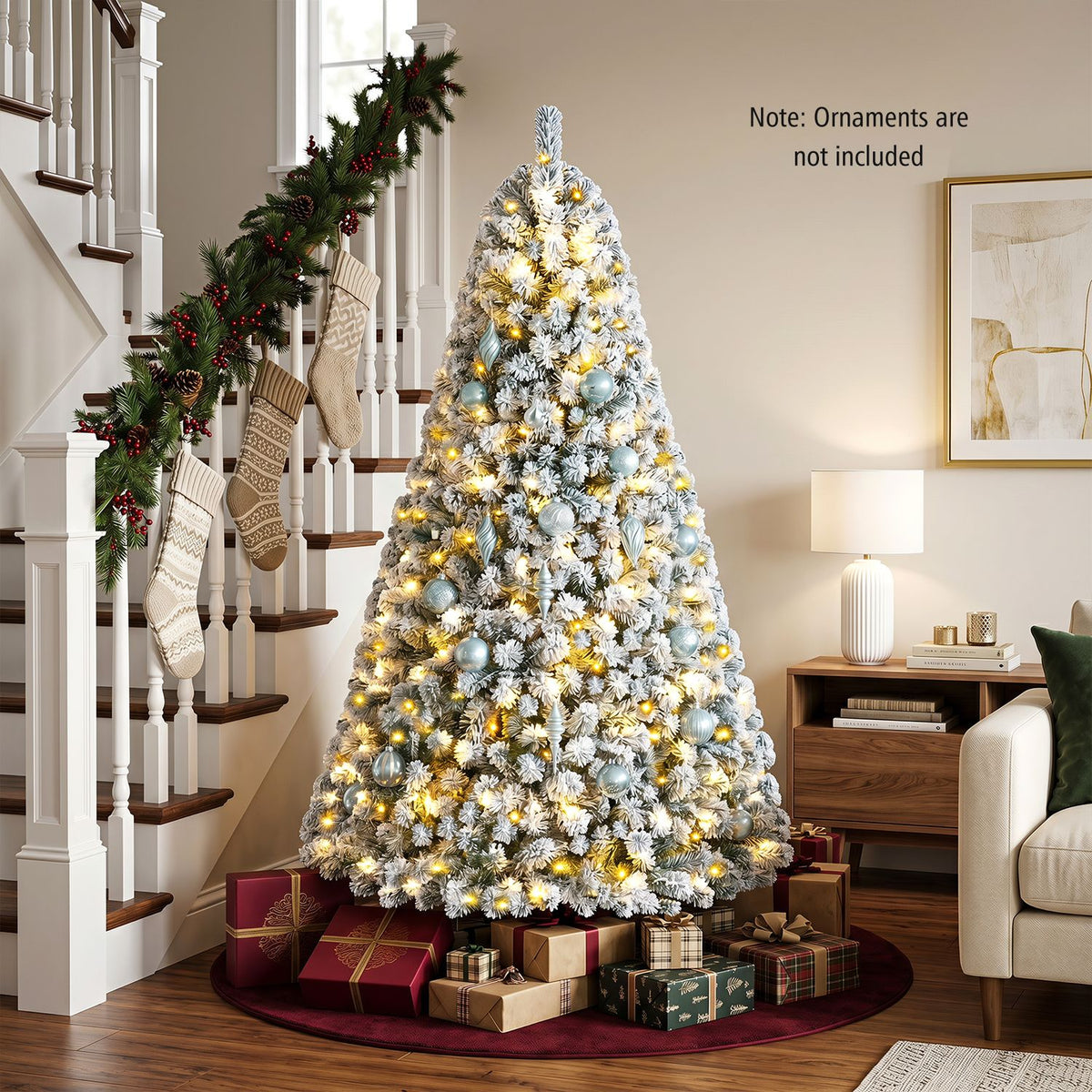 Arbre de Noël artificiel floqué de neige 183 cm
