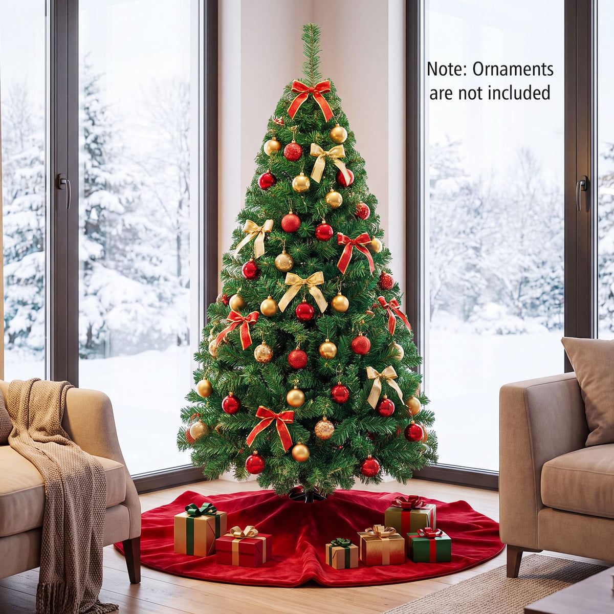 Arbre de Noël artificiel en PVC avec support en métal